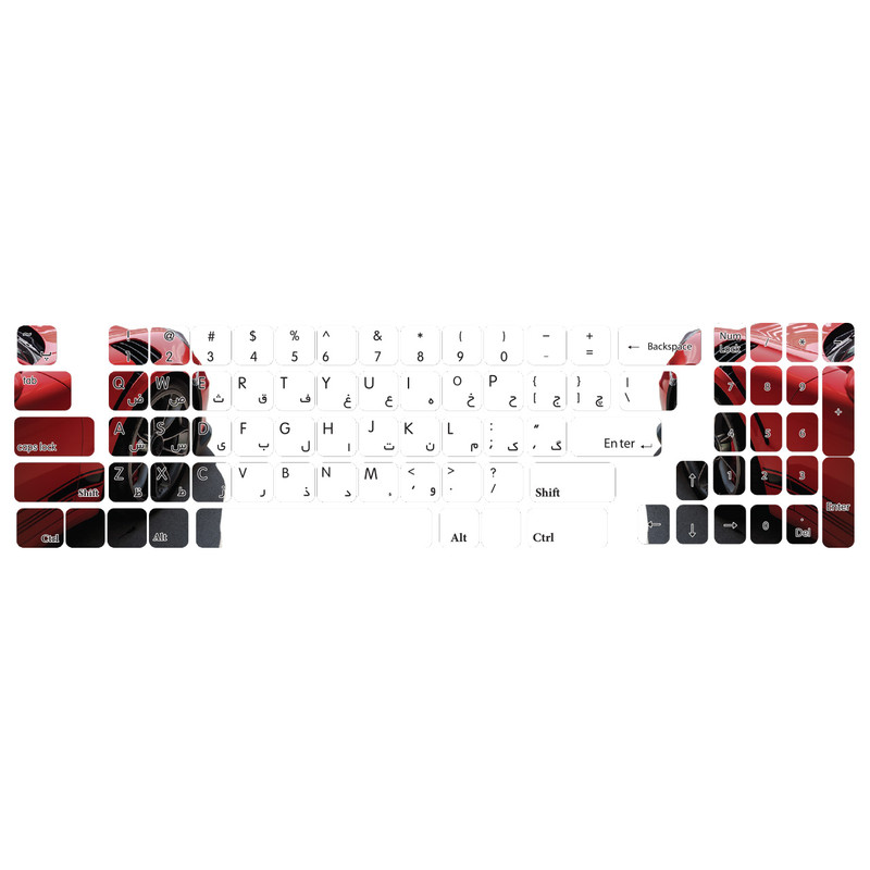 برچسب حروف فارسی کیبورد طرح ماشین کد 115